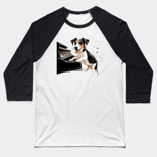 Dog playing piano Baseball T-Shirt